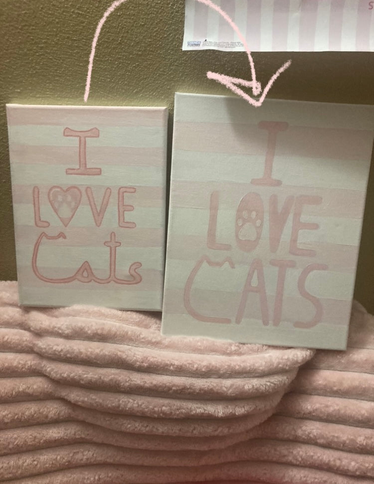 I love cats 11x14 canvas ( pre order )